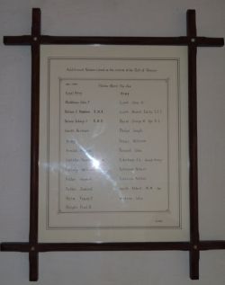 Additional dedication showing names listed on the reverse of the Roll of Honour - Photo Tony Foster
