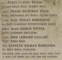 War Memorial inscription on the east side - Photo Tony Foster