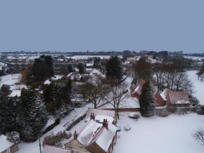Snow scene from church tower