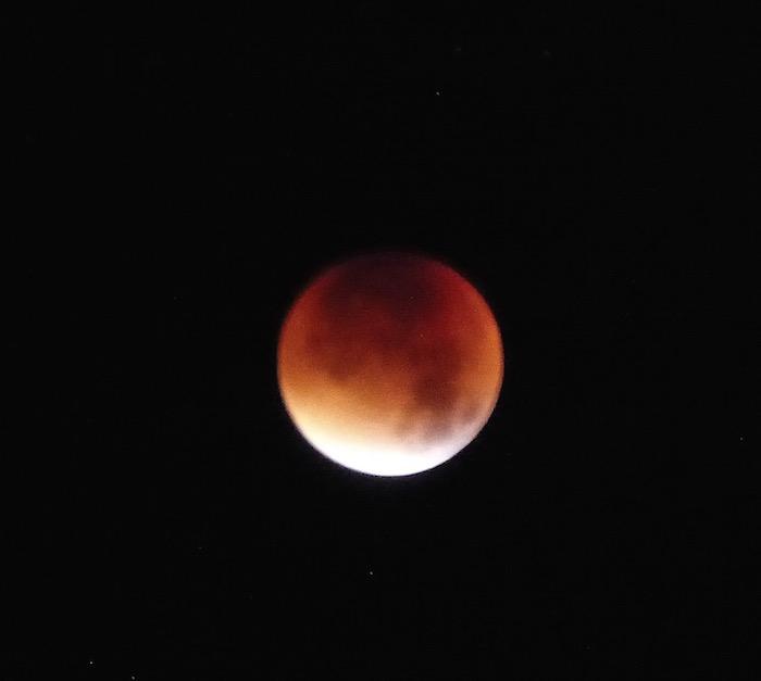 Supermoon lunar eclipse - rusty colour