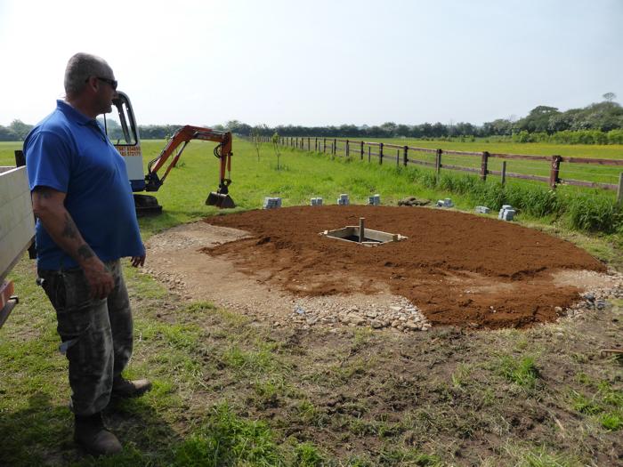 A levelling layer of sand aggregate