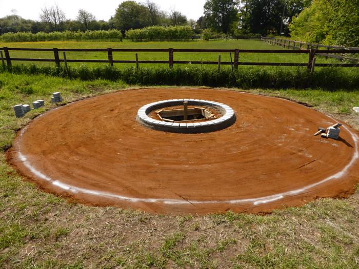 Marked up and ready for the outer circle of setts