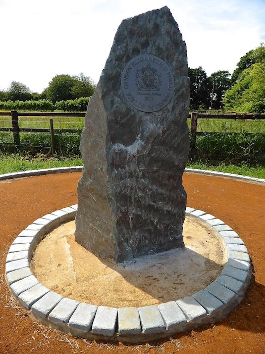The commemorative plaque in position