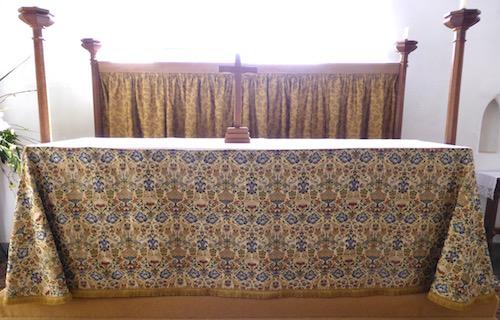 New altar frontal in St. Mary's, Holme-next-the-Sea