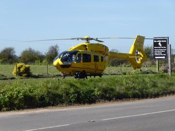 East Anglian Air Ambulance lands in Holme-next-the-Sea