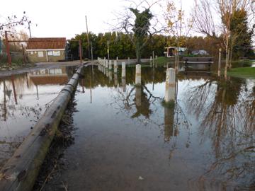 Car park entrance waterline