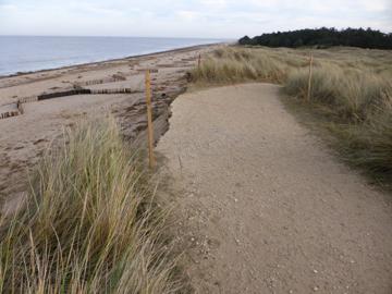 Dangerous coastal path erosion