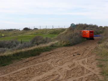 Industrial pump draining fairway
