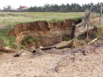 Extensive erosion visible