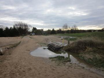 White gate at end of Beach Road