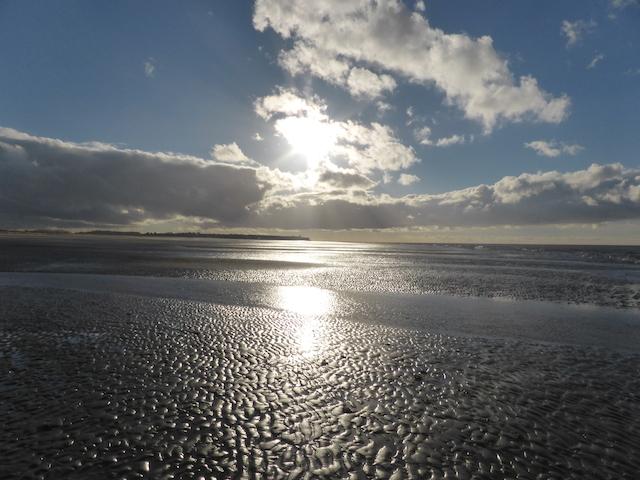 Holme-next-the-Sea beach looking towards the lighthouse at Hunstanton