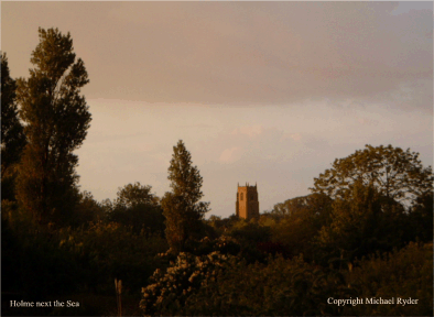 A View of St Mary's Church, Holme next the Sea, at Sunset