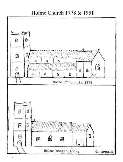 Drawing of Holme Church in 1778