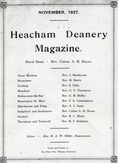 Heacham Deanery magazine cover